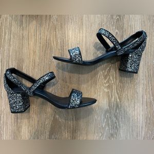 Sandro Aurele Glitter Leather Sandal